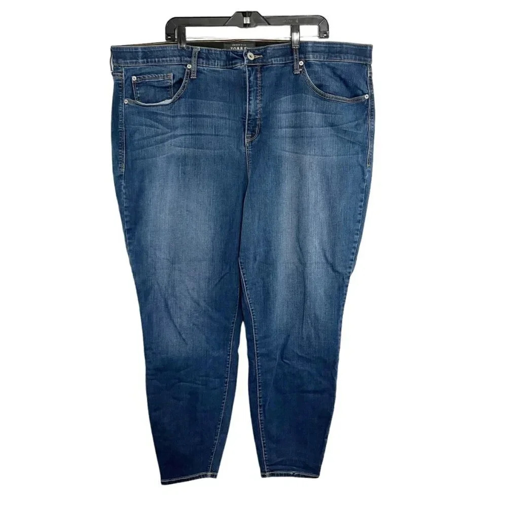 Torrid Medium Wash High Rise Sky High Skinny Jeans Women's Plus Size 28 Tall